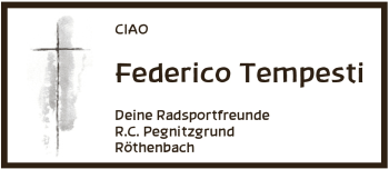 Traueranzeige von Federico Tempesti von Pegnitz-Zeitung